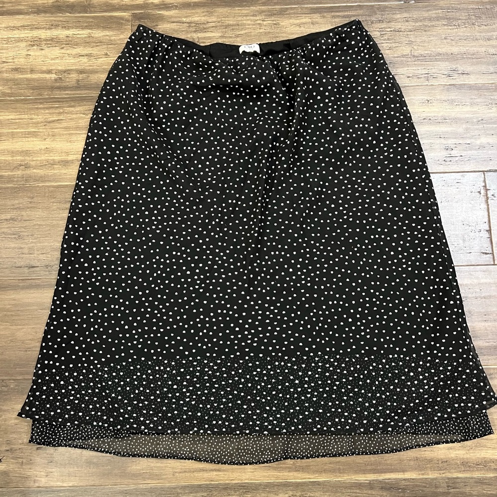 Ladies black and white polka dot Cato maxi skirt sz18-20